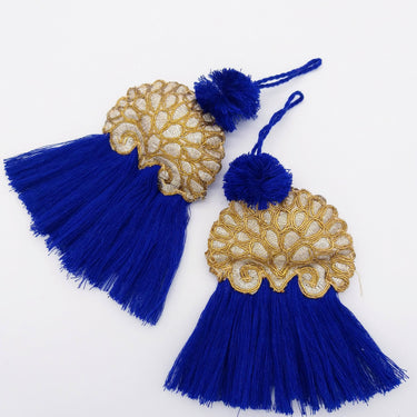Hand Embroidered Gold Tassels, Gold Latkans, Indian Tassels